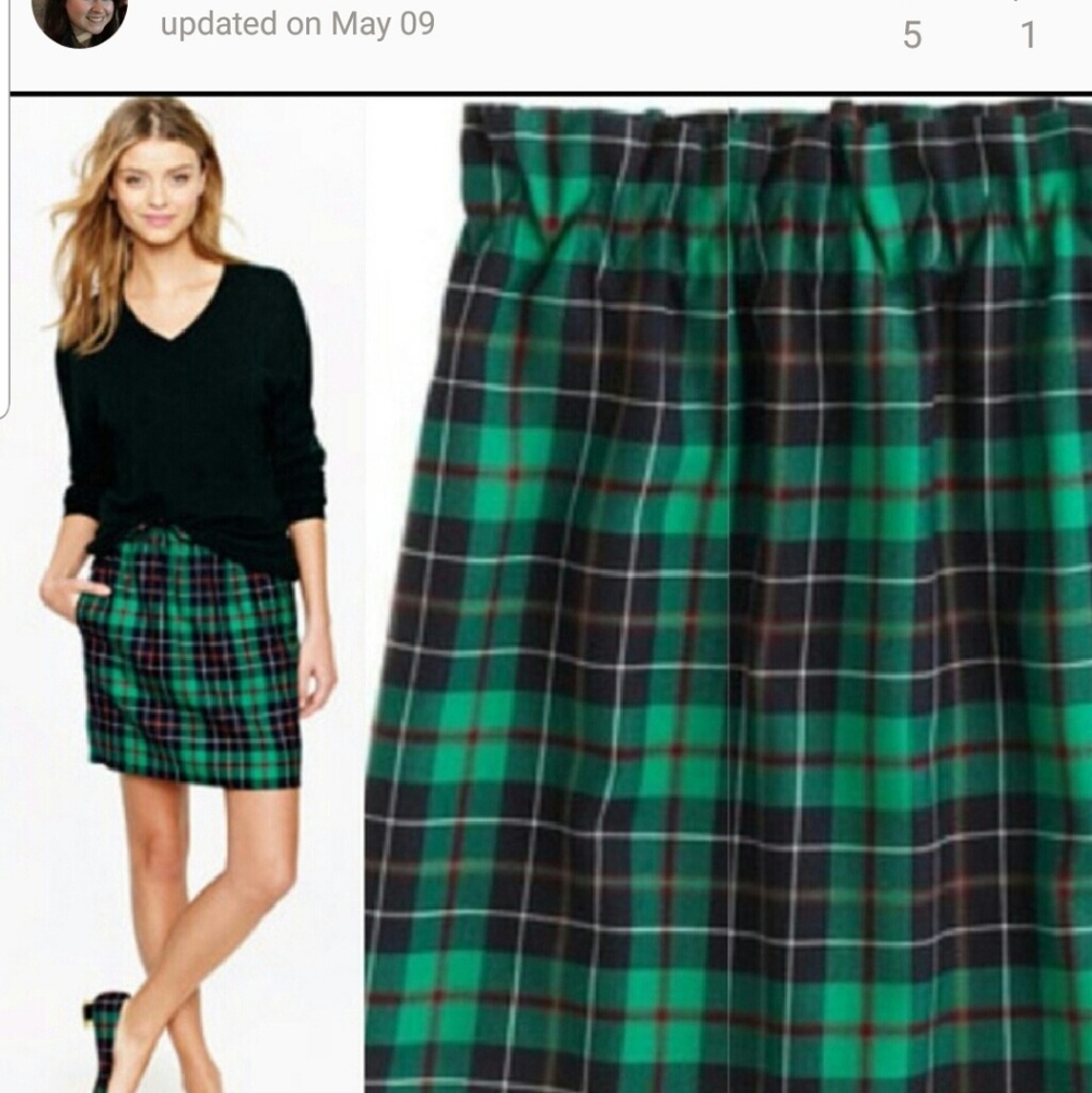 J.crew ruffle plaid skirt